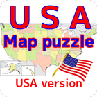 USA map puzzle free app icône