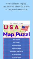 USA map puzzle free app Affiche