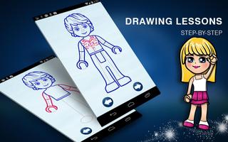 How to Draw Dolls Friends Lego Figures screenshot 1