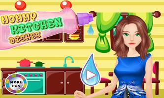 پوستر Washing dishes girls games