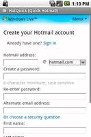 HotQuick (Quick Hotmail) capture d'écran 1