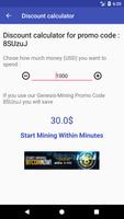 Bitcoin Mining : Calculator & Promo Code capture d'écran 3