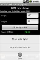 BMI Calculator capture d'écran 1