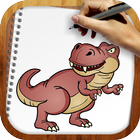 Drawing App World of Cartoon Dinosaurs icône