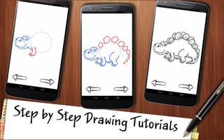 Drawing App World of Cartoon Dinosaurs Affiche