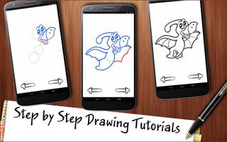 Drawing App World of Cartoon Dinosaurs capture d'écran 1