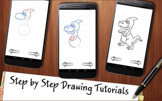 Drawing App World of Cartoon Dinosaurs capture d'écran 2