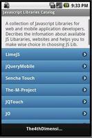 Javascript Libraries Catalog تصوير الشاشة 1