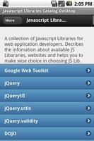Javascript Libraries Catalog2 capture d'écran 1