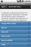 Javascript Libraries Catalog2 capture d'écran 1