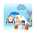 Snowman and Santa Claus icon