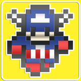 pixel art grid superhero icône