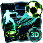 Neon Football Tech 3D Tema icono