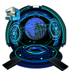 3d High-Tech-Globussymbol Zeichen