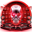 Red Neon tech skull Keyboard Theme