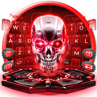 Red Neon tech skull Keyboard Theme 图标