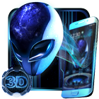 3D Neon Alien Galaxy Theme icono