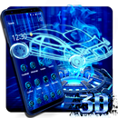 3D Hologram Tech Neon Sports Car theme APK