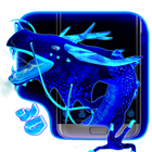 Neon Dragão Azul 3D ícone