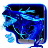 Neon Blue Dragon 3D