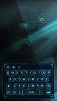 blue neon light future keyboard cyan poster