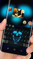 2 Schermata Neon Blue Skull Input Laughing Calavera Theme