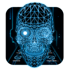 3D Hologram Skull Theme ไอคอน
