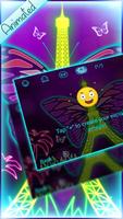Live Neon Butterfly Eiffel Tower imagem de tela 1