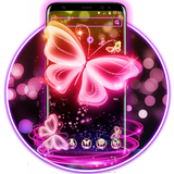 Neon Butterfly Pink Shine Theme Zeichen