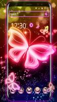 Neon Butterfly Pink Shine Theme Affiche