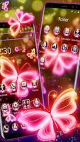 Neon Butterfly Pink Shine Theme imagem de tela 2