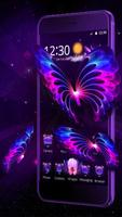 3D Neon Butterfly Galaxy Theme capture d'écran 2