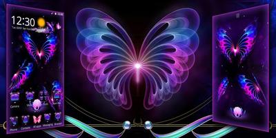 3D Neon Butterfly Galaxy Theme скриншот 3