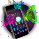 Тема 3D Neon Butterfly APK