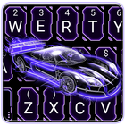 Purple Neon Car Keyboard Theme أيقونة