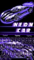 Purple Neon Car Keyboard Theme imagem de tela 1