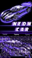 Purple Neon Car Keyboard Theme capture d'écran 1