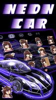 Purple Neon Car Keyboard Theme imagem de tela 3