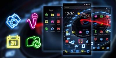 Neon Speedometer Car Theme скриншот 3