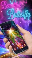 Poster Neon Beautiful Butterfly Theme