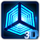 3D Neon Hyper Cube Theme simgesi