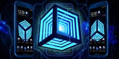 برنامه‌نما 3D Neon Hyper Cube Theme عکس از صفحه