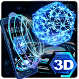 Neon Pentagon 3D Theme icône
