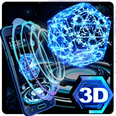 Neon Pentagon 3D Theme ikon