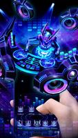 Poster 3D Neon Hologram DJ Music Theme
