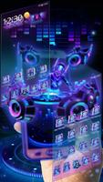 3D Neon Hologram DJ Music Theme स्क्रीनशॉट 1