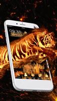 Thème 3D Vitality Fire Tiger Affiche