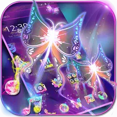 Neon Flaming Butterfly Theme APK Herunterladen