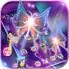 Neon Flaming Butterfly Theme icône