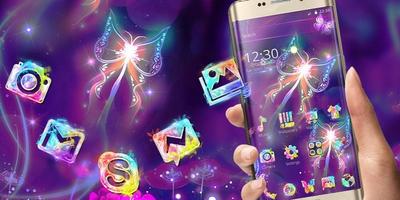 برنامه‌نما Neon Flaming Butterfly Theme عکس از صفحه